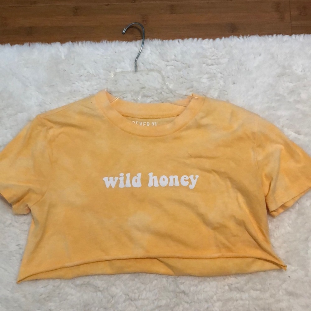 Yellow tie dye cropped tee